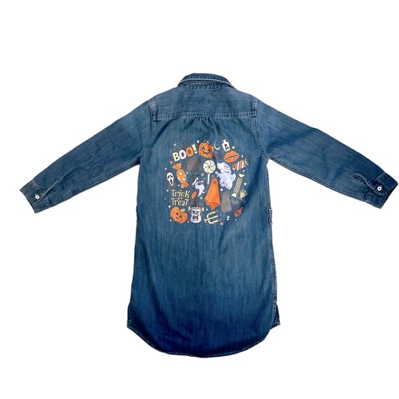 Kids Denim Dress Sz:M (8) Blue Jean Dress Halloween Embellished - Picture 4 of 5